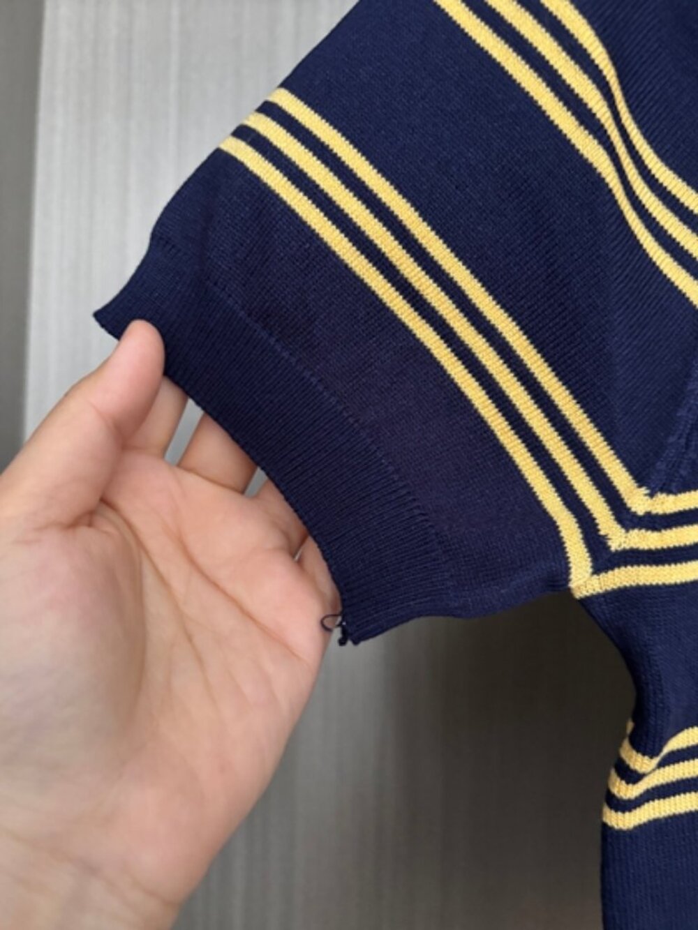 💛MIU MIU💛 yellow and blue striped short-sleeved polo shirt - Picture 4 of 5